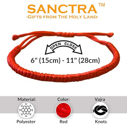 Red String Bracelet, Protection, Luck and Love, Handmade in the Holy Land, Hindu, Buddhist and East Asian Faith Symbol, Evil Eye Strand for Men and Women, Spiritual and Adjustable Bracelet, with CoA - style: Red String Bracelet - Vajra Knots