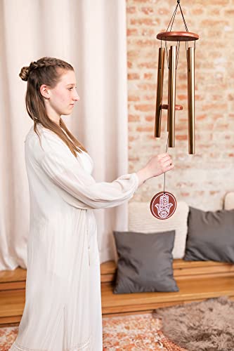 Hamsa Meditation Chimes for Relaxing Sound Healing, 2-YEAR WARRANTY - color: Bronze, style: Hamsa