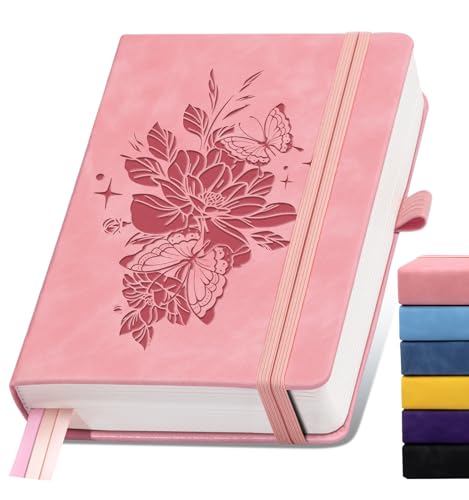 Lined Journal Notebook 365 Pages, B5 Leather Journals for Writing Women & Men, Hardcover Notebook with 100GSM Thick Paper, Daily Journal Notebook for Travel, Work, School, Note Taking, College Ruled - color: A-Pink, size: Ruled-B5