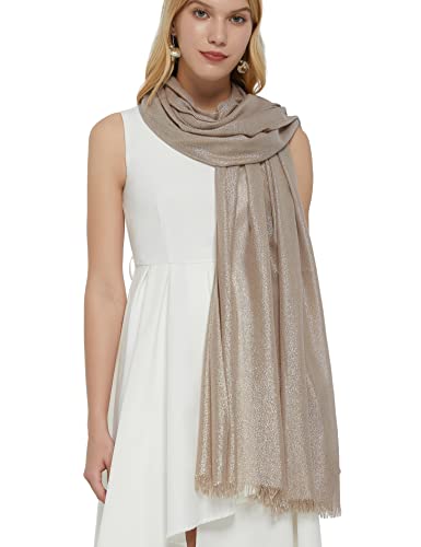 PANTONIGHT Women's Sparkling Metallic Evening Shawl Lightweight Wedding Shawl Extra Large Dressy Shawls and Wraps for Party