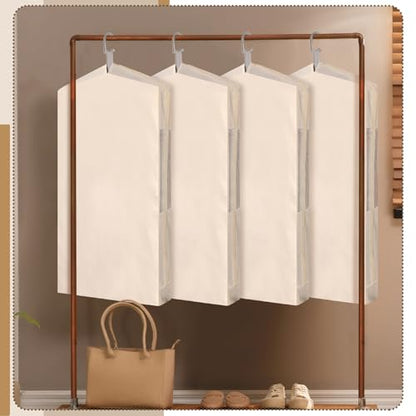 Aliceset 3 Pack Pure Cotton Garment Storage Bag for Hanging Clothes 24 x 40 Inch Breathable Garment Cover Canvas Suit Bags for Closet Storage Short Dresses Suits Gowns - size: 24 x 40 Inch