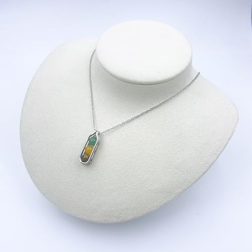 Natural Crystal Necklace Gift for New Beginnings, Crystals and Healing Stones Necklace for Anxiety Relief, Encourage Gift For Women, Mum, Natural Genuine Gemstone, Cheer Up - color: Gold, style: Good Luck