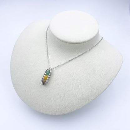 Natural Crystal Necklace Gift for New Beginnings, Crystals and Healing Stones Necklace for Anxiety Relief, Encourage Gift For Women, Mum, Natural Genuine Gemstone, Cheer Up - color: Gold, style: Good Luck
