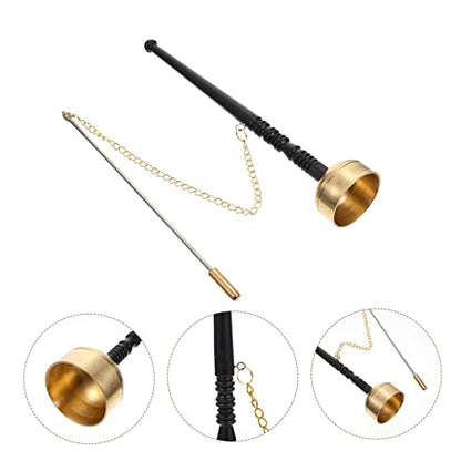 Buddhism Copper Yin Qing Chime for Meditation Sound Percussion Instrument with Wooden Handle for Temple Rituals and Mindfulness Practices