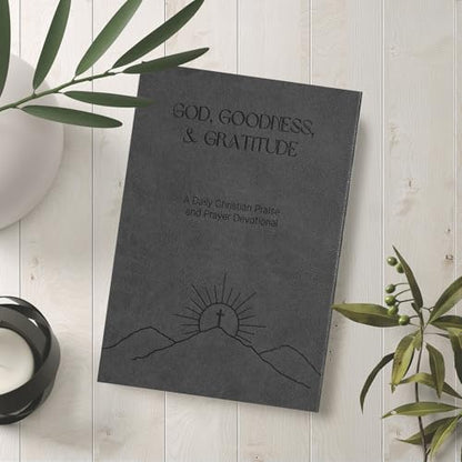 Christian Devotional Journal - God, Goodness & Gratitude - 2026 Faith-Based Gratitude and Prayer Journal for Daily Prayers, Bible Study, and Spiritual Growth - Black Leather Hardcover - color: Black