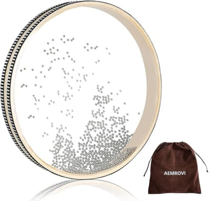10 Inch Ocean Drum Sea Drum, With Hardwood Shell and Steel Beads- Sound Healing Instrument for Meditation, Relaxation, Yoga, Stress Relief Includes Carry Bag(10in) - size: 10in