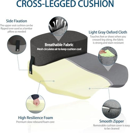 Seat Cushion for Office Chairs - Cross Legged Yoga Meditation Cushion Floor Pillows Yoga Enthusiasts Chair Cushion for Adults Long Sitting