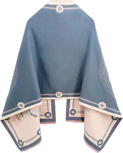 Women's Reversible Pashmina Shawl Wrap for Women Big Scarf Holiday Gifts - color: 09-indigo-pink