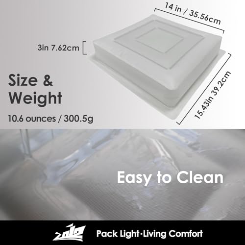 Inflatable Seat Cushion 14", Ultralight Camping Sit Pad, Portable Air Cushion for Stadium, Hiking, Hunting, RV Insulation Pad, Office Chair, Pressure Relief, Waterproof Compact Travel Pillow - White - color: White