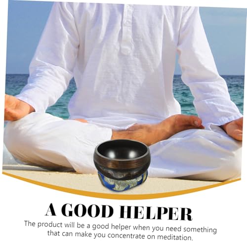 Unomor Handcrafted Tibetan Singing Bowl with Wood Rod and Cushion for Yoga Meditation Stress Relief Mindfulness Chakra Healing Relaxation and Home Decor