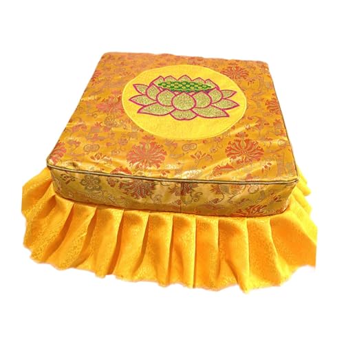Prayer Stool Meditation Floor Seat with Washable Cover Ergonomic Multipurpose Kneeling Meditation Stool for Relaxing Sitting 18.50x18.50x9.84inch- Yellow Set