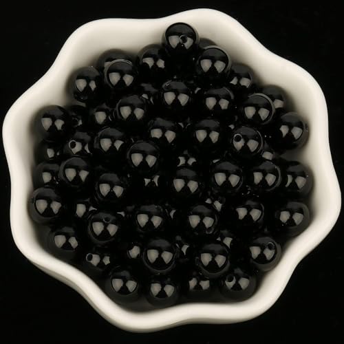 About 45pcs 8mm Natural Stone Beads Black Onyx Agate Beads Energy Crystal Power Gemstone for Jewelry Making, DIY Bracelet Necklace - color: Black Onyx Agate, size: 8mm