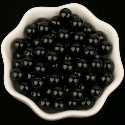 About 45pcs 8mm Natural Stone Beads Black Onyx Agate Beads Energy Crystal Power Gemstone for Jewelry Making, DIY Bracelet Necklace - color: Black Onyx Agate, size: 8mm