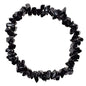 Zenergy Gems Charged Premium Natural Crystal Chip Bead Bracelet + Moroccan Selenite Charging Crystal [Included] - color: Black Onyx