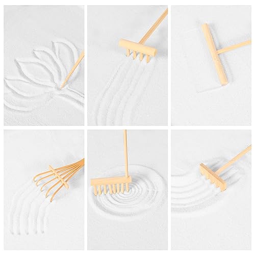 Artcome Japanese Zen Sand Garden for Desk - Home, Office Desk Accessories - Bamboo Crafted Meditation Therapy Tray - Mindful Relaxation and Meditation Tool for Stress Relief - Gift Set - size: 11" x 7" x 7.3"