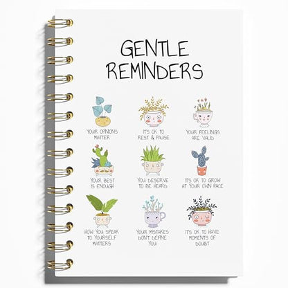 WFSM Daily Affirmations Notebook - Inspirational Journal, Mental Health Notebook, Positive Gifts Hardcover Spiral Notebook, Inspiring Quotes Journal for Women, 5.5x8.3 Inches