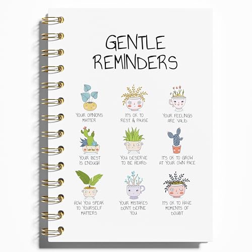 WFSM Daily Affirmations Notebook - Inspirational Journal, Mental Health Notebook, Positive Gifts Hardcover Spiral Notebook, Inspiring Quotes Journal for Women, 5.5x8.3 Inches