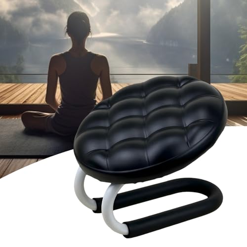 Mindfulness Meditation Stool - Prayer Kneeler Seat, Soft Sturdy Cushion Design, Comfortable Portable Support, Lightweight Easy Carry Function, Excellent Relaxation Tool, Ideal Office Zen Use - color: Black