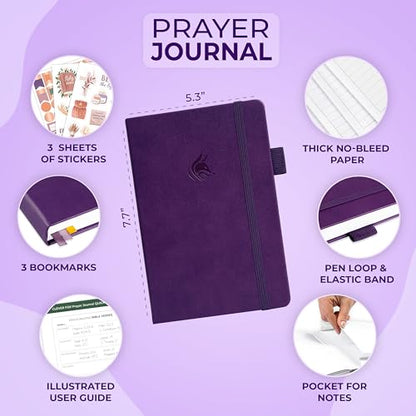 Clever Fox Prayer Journal – Daily Devotional & Gratitude Notebook – Religious Planner & Gods Book – Faith Based Gifts & Accessories (Purple)