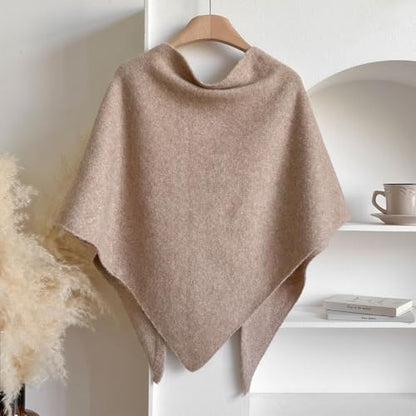 WaJuemy Pashmina Shawl Wraps for Women Cross Sweater Shawls and Wraps Cardigan Cape Front Poncho Knit Cashmere Sweater Shawl - color: 12 Light Khaki Dl