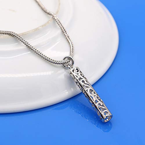 Dankadi Women's 925 Silver Necklace-Bohemian Sterling Silver Patterned Cylindrical Pendant Necklace-100% Original Silver Snake Chain 45-60CM Fine Jewelry - style: Chopin chain 24 inch
