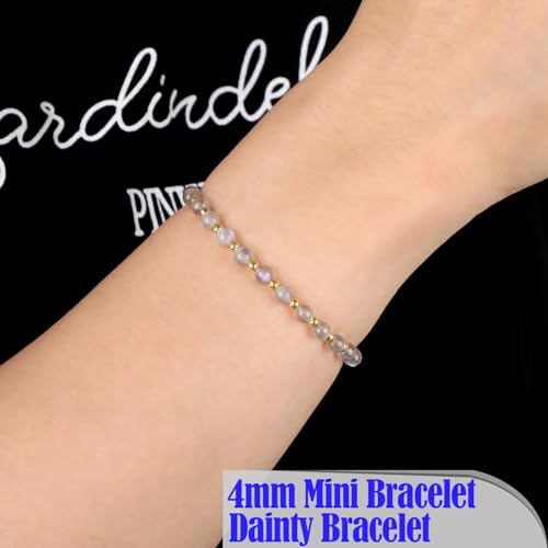 14k gold Handmade Healing Bracelet, Natural Gem Stone Crystal Elastic Gold Bracelet