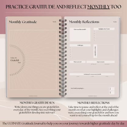 Gratitude & Mindfulness Journal - 90 Day Template, Self Care Planner, Positivity Diary, Daily Gratitude Jar, Wellness, Manifestation | A5 (Lux)