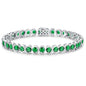 Birthstone Bracelets for Women, Sterling Silver 7 Inch Infinity Tennis Bracelet, Wedding Anniversary Birthday Jewelry Gifts for Women Wife Girlfriend Mom Her - color: 05-May-Emerald
