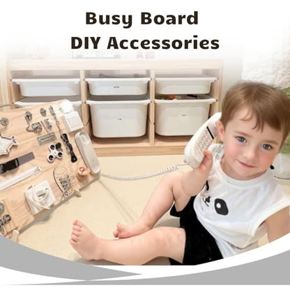 Potatomato Wooden Busy Board DIY Accessory - Montessori Early Educational Toy- Sensory Wall Materials for Kids-Activity Fidget Board Parts for Fine Mortor Skills