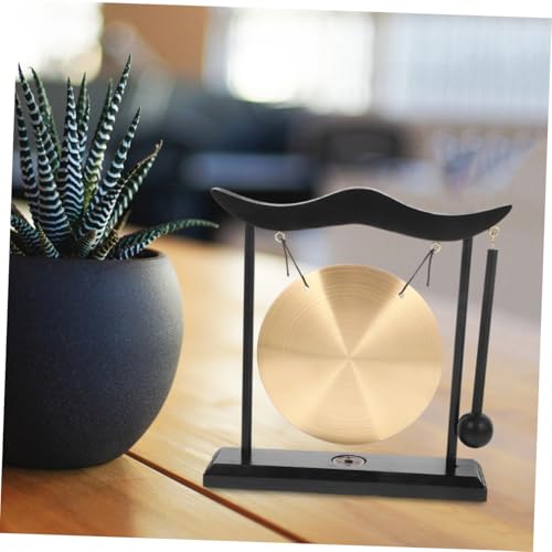 Toddmomy Fengshui Desktop Copper Gong Zen Decorative Centerpiece for Living Room Table Elegant Asian Ornament for Meditation and Calming Atmosphere Unique Home Office Decor