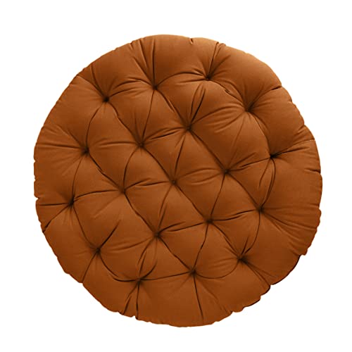 Sorra Home Tufted Papasan Cushion - Bucket & Moon Chair Comfy Round Cushion - Floor Pillow with Plush Foam for Indoor Furniture (Frame Not Included) - Cinnamon (48" x 48" x 4") - color: Cinnamon, size: 48 in x 48 in x 4 in