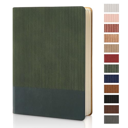 Lined Journal Notebook for Work College Ruled Notebook 5.79" x 8.27" A5 PU Leather Daily Journaling Notebook 216 Pages for Women Men Daily Writing Business School Travel Gift (Dark Green) - color: 03-Dark Green-1pack, style: A5 Lined 216pages