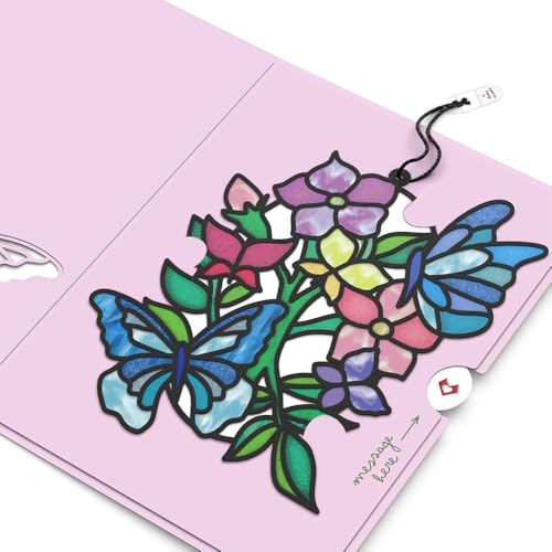 Lovepop Everyday Suncatcher Card for Her and Him - 3D Greeting Cards for Boys, Girls, Men, Women - Joy Takes Flight Butterfly - 5" x 7" Card - Blank Notecard & Envelope Included - color: Joy Takes Flight Butterfly Suncatcher Card