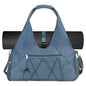 Gym Bag For Women With Yoga Mat Holder & Shoe Compartment & Wet Dry Storage Pocket & Adjustable Strap - color: Blue