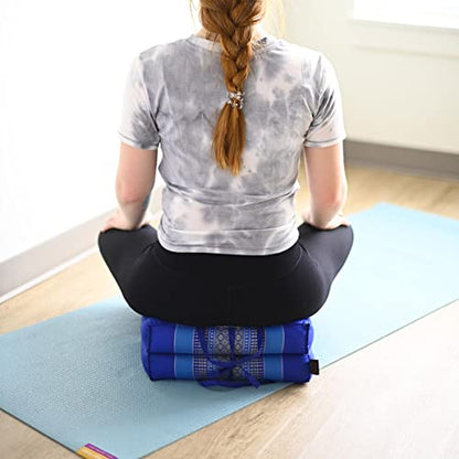 Zafuko Foldable Cushion - Organic Kapok Filling, use Folded and Unfolded for Meditation, Soft Yoga Prop, Portable Cushion
