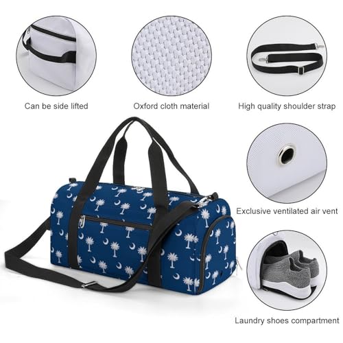 South Carolina Flag Art Large Capacity Portable Fitness Bag, Easy to Carry - color: South Carolina Flag art