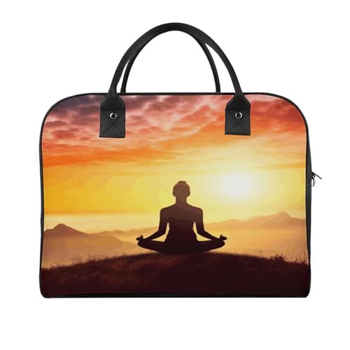 Yoga Meditation Tote Bag Large Handbag Laptop Case Roomy Quilted Carry On Bags for Travel Work Gym