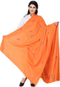 Exotic India Radhe Prayer Shawl with Embroidered Peacock Feather - PolyCotton - color: Orange Peel