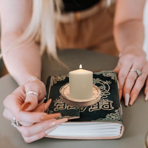 VOSAREA Rustic Pentacle Candle Holder for Tea Light Candles Multi-Functional Altar Plate for Home Table Centerpieces and Religious Ceremonies