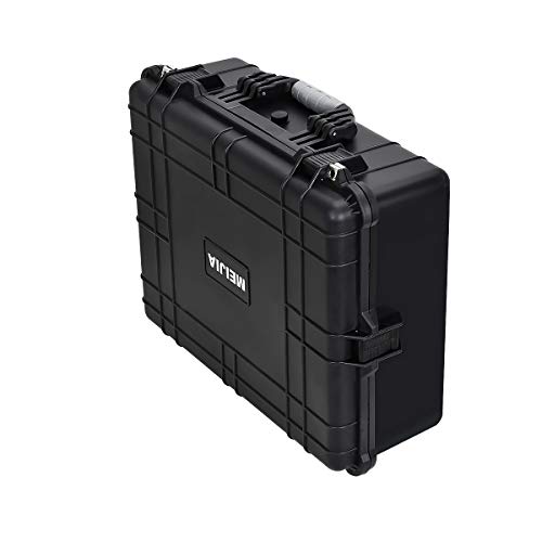 MEIJIA Portable Waterproof Protective Hard Case, Camera Case with Customizable Fit Foam Inserted,Fit Use of Drones,Camera,Equipments, Elegant Black (24.25"X19.43"X8.68")