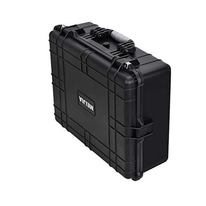 MEIJIA Portable Waterproof Protective Hard Case, Camera Case with Customizable Fit Foam Inserted,Fit Use of Drones,Camera,Equipments, Elegant Black (24.25"X19.43"X8.68")
