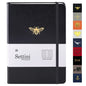 Lined Journal, Ideal for Journaling - A5 Vegan Leather Notebook, 192 Archival-Quality Pages, QuillEase Bleed-Free Paper, Inner Pocket & Bookmark - Bee Gifts, Black Bee - color: Black Bee