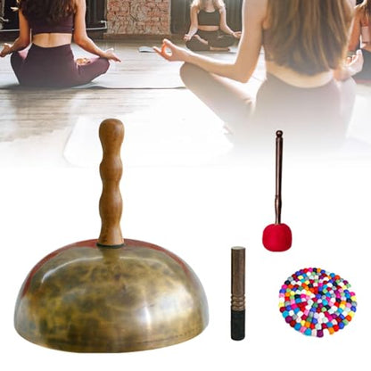 predolo Tibetan Bowl Set with Detachable Handle And Cushion for Sound, Large