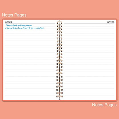 Fitness Planner for Women & Men - A5 Workout Log Book/Exercise Workout Log to Track Weight Loss, GYM, Bodybuilding Progress - Daily Health & Wellness Workout Journals, 5.8X8.25 In Workout Book - style: Pink