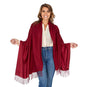 Shawl Wrap for Women Large Pashmina Scarf Evening Dress Bridesmaid Wedding Bridal - color: Cranberry