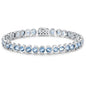 Birthstone Bracelets for Women, Sterling Silver 7 Inch Infinity Tennis Bracelet, Wedding Anniversary Birthday Jewelry Gifts for Women Wife Girlfriend Mom Her - color: 03-Mar-Aquamarine