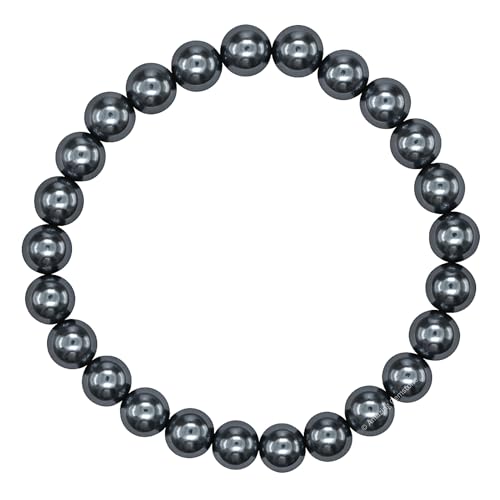 Amazing Gemstone Crystal Bracelet for Women Men's Gifts - Protection Healing Crystal Bracelet - 8mm Gemstone Beaded Stretchable Bracelet Pulseras Para Hombres Mujer Stocking Stuffers Mothers Day Gift (Black Pearl) - color: Black Pearl