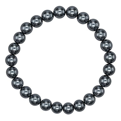 Amazing Gemstone Crystal Bracelet for Women Men's Gifts - Protection Healing Crystal Bracelet - 8mm Gemstone Beaded Stretchable Bracelet Pulseras Para Hombres Mujer Stocking Stuffers Mothers Day Gift (Black Pearl) - color: Black Pearl