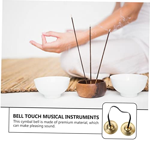 1Pc Handmade Copper Cymbal Bell for Yoga Meditation Durable Religious Musical Instrument for Mindfulness and Sound Healing Produces Harmonic Tones for Positive Energy