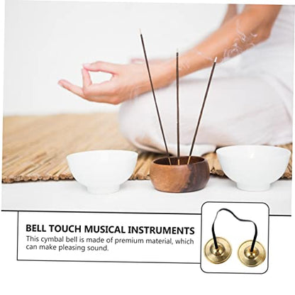 1Pc Handmade Copper Cymbal Bell for Yoga Meditation Durable Religious Musical Instrument for Mindfulness and Sound Healing Produces Harmonic Tones for Positive Energy
